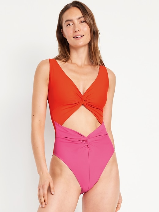 Image number 1 showing, Cutout One-Piece Swimsuit