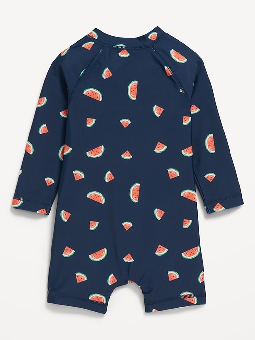View large product image 2 of 2. Unisex Printed Long-Sleeve Swim Rashguard Bodysuit for Baby