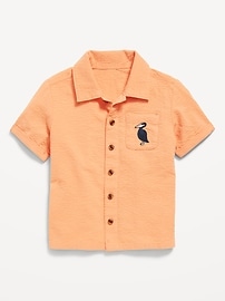 View large product image 3 of 3. Textured Graphic Pocket Shirt for Toddler Boys