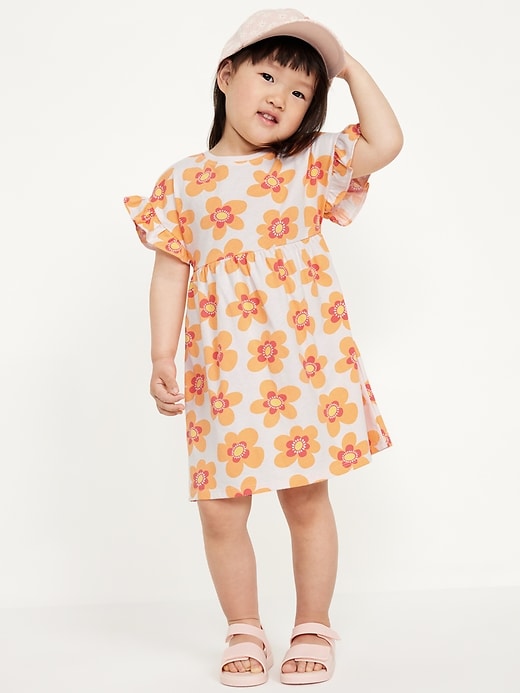 View large product image 1 of 2. Printed Fit and Flare Dress for Toddler Girls