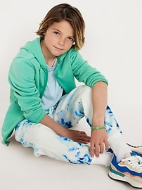 View large product image 3 of 4. Gender-Neutral Fleece Cinched Graphic Jogger Sweatpants for Kids