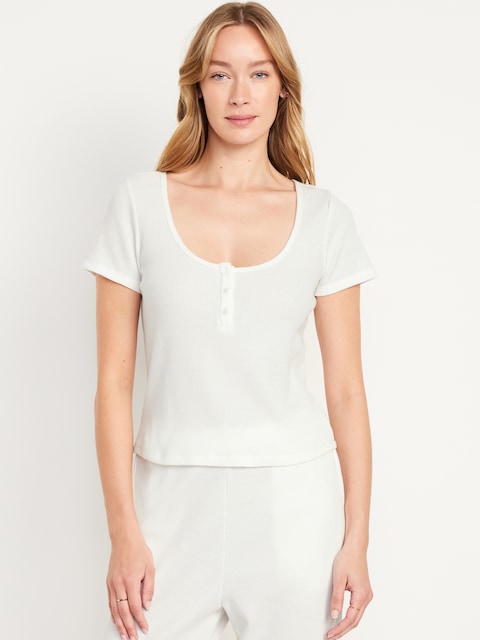 Waffle Lounge Short-Sleeve Top
