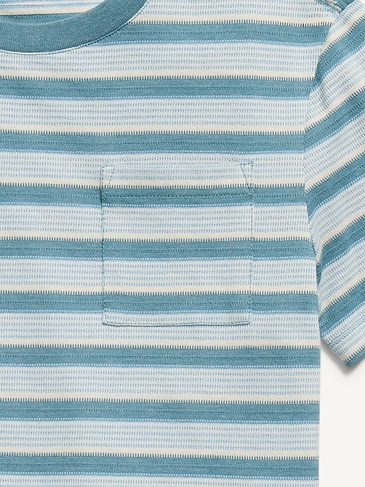 View large product image 2 of 2. Textured Striped Short-Sleeve Pocket T-Shirt for Boys