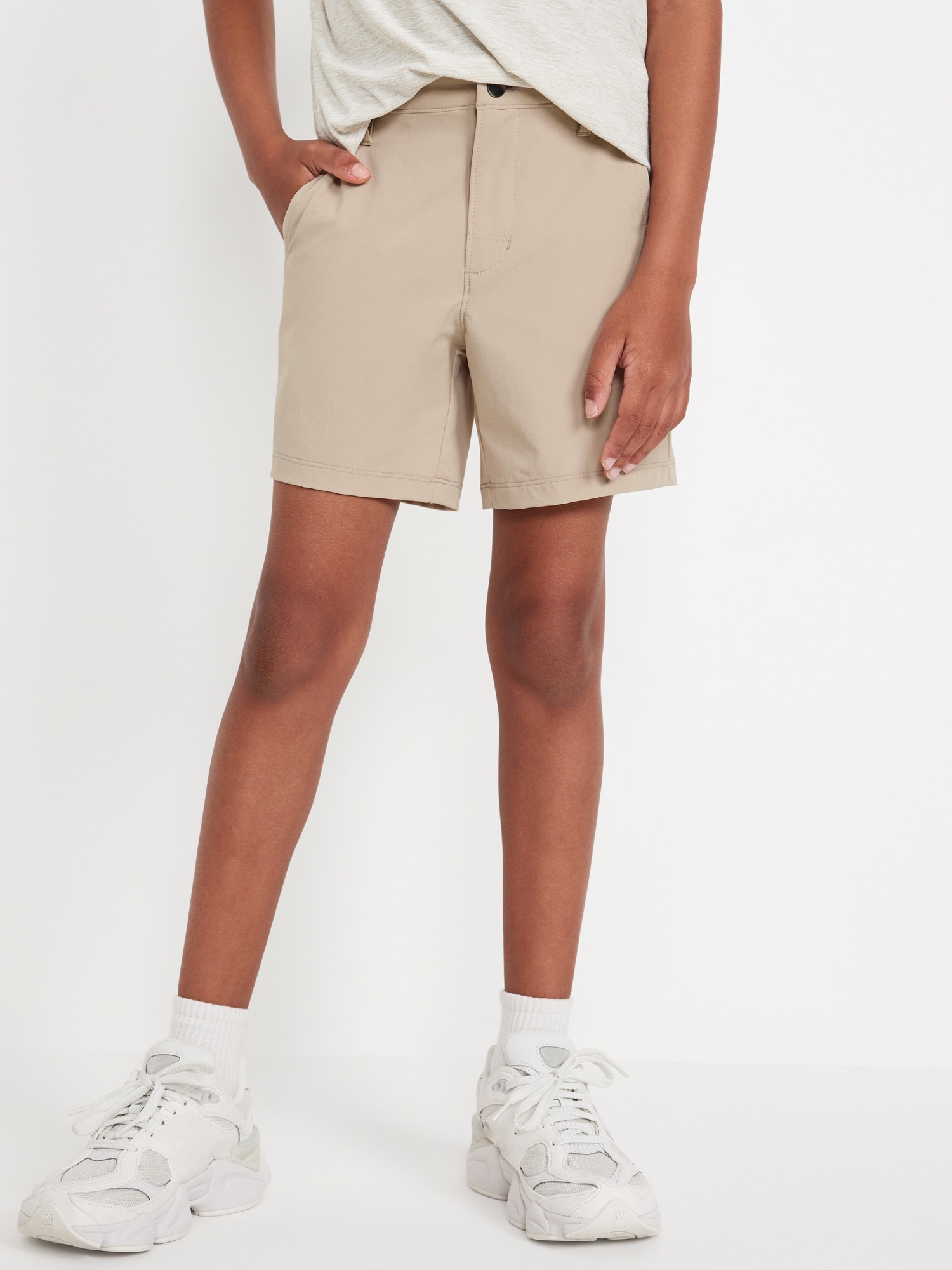 Slim Performance Chino Shorts for Boys (Above Knee)