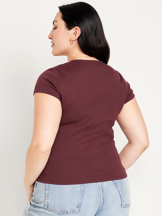 Image number 8 showing, Lace-Trim Rib-Knit Top