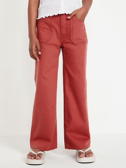 View large product image 1 of 4. High-Waisted Baggy Wide-Leg Jeans for Girls