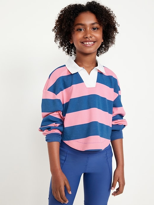 View large product image 1 of 4. Collared Striped Pullover Top for Girls