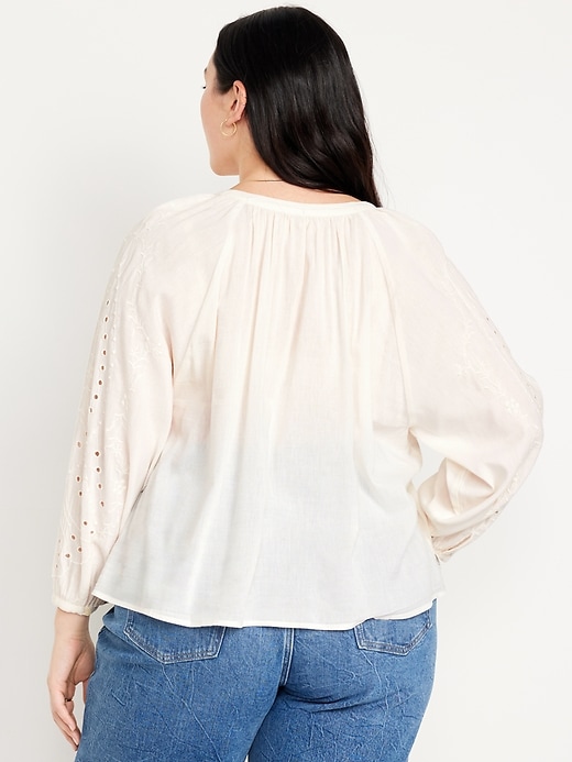 Image number 8 showing, Split-Neck Button-Down Top