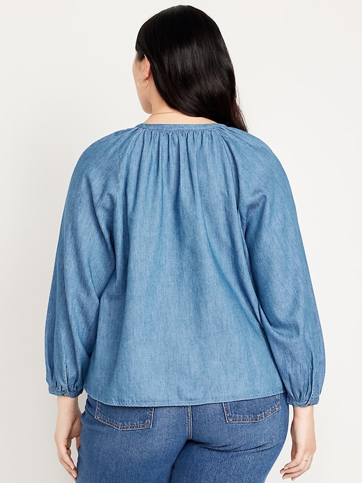 Image number 8 showing, Split-Neck Button-Down Top