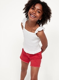 View large product image 3 of 5. High-Waisted Pocket Frayed-Hem Shorts for Girls
