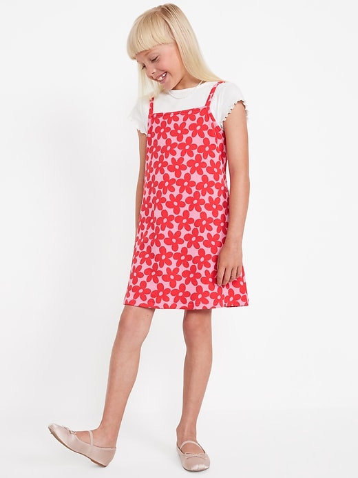 View large product image 1 of 4. Sleeveless Fit and Flare Dress and T-Shirt Set for Girls