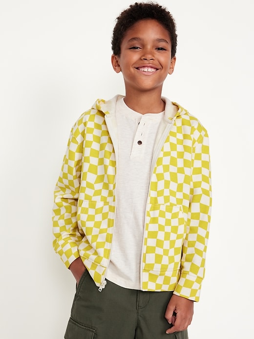 View large product image 1 of 3. Printed Zip-Front Hoodie for Boys