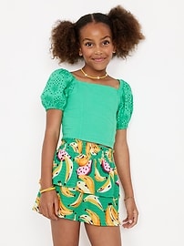View large product image 3 of 3. Printed Crinkled Tiered Skirt for Girls