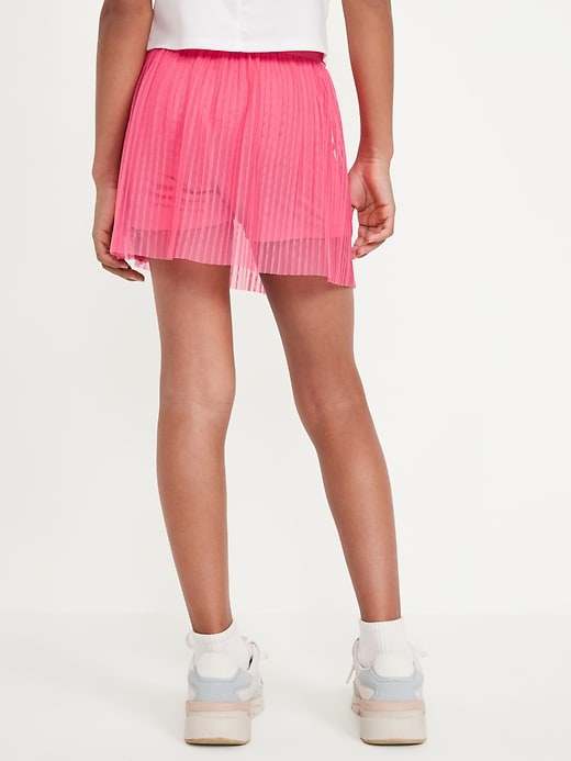 View large product image 2 of 5. High-Waisted Mesh-Pleated Performance Skort for Girls