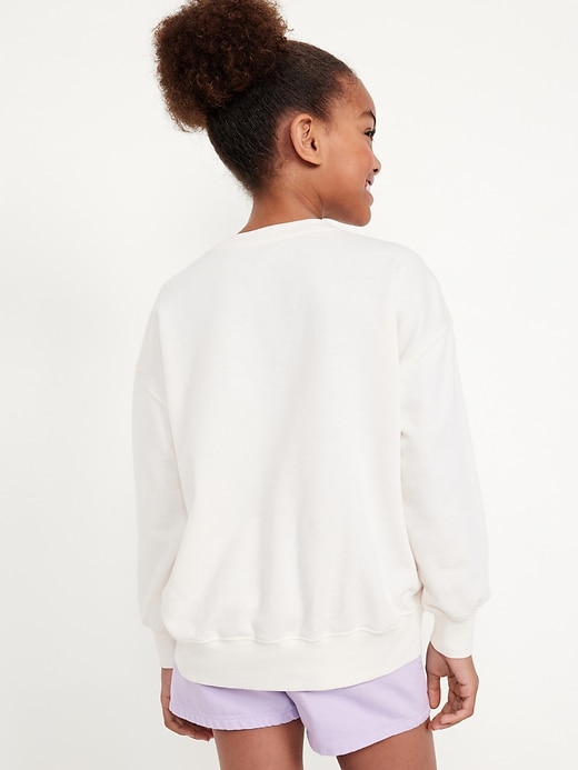 View large product image 2 of 2. Oversized Crew-Neck Graphic Tunic Sweatshirt for Girls