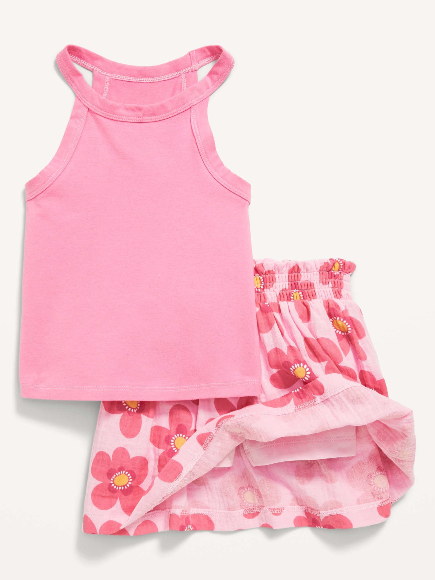 Sleeveless Tank Top and Skort Set for Toddler Girls