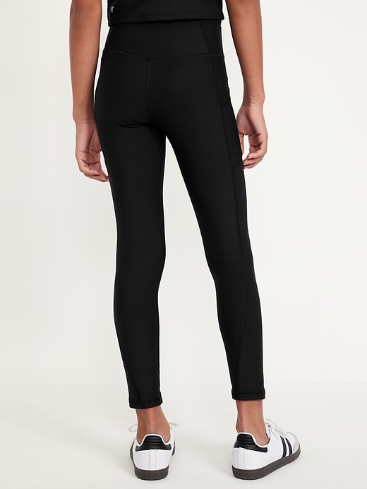 View large product image 2 of 5. High-Waisted PowerSoft Side-Pocket Leggings for Girls