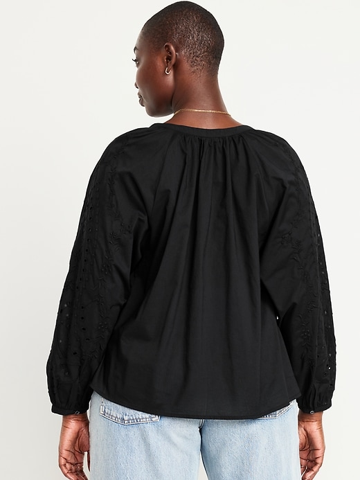 Image number 6 showing, Split-Neck Button-Down Top