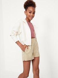 View large product image 3 of 4. High-Waisted StretchTech Zip-Pocket Shorts for Girls