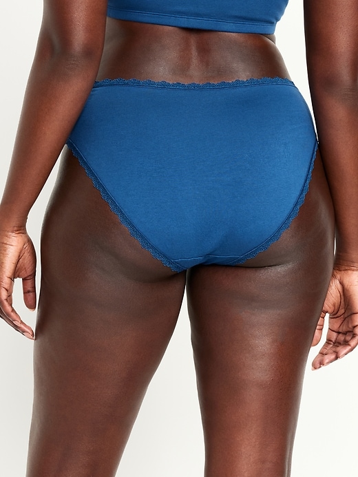 Image number 6 showing, High-Waisted Lace-Trim Bikini Underwear