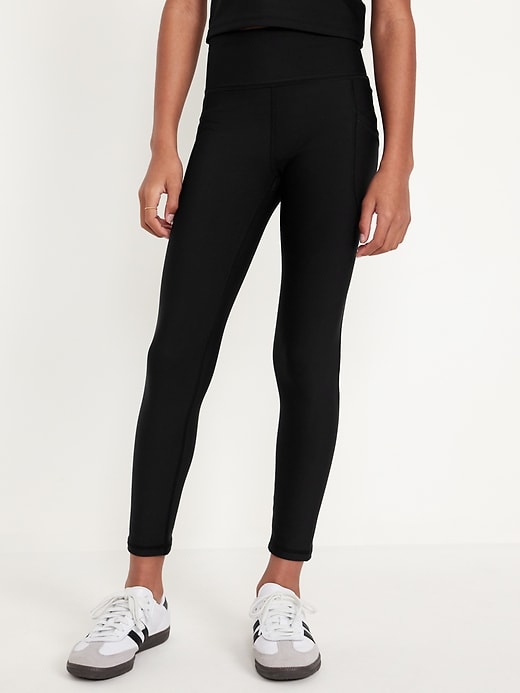 View large product image 1 of 5. High-Waisted PowerSoft Side-Pocket Leggings for Girls