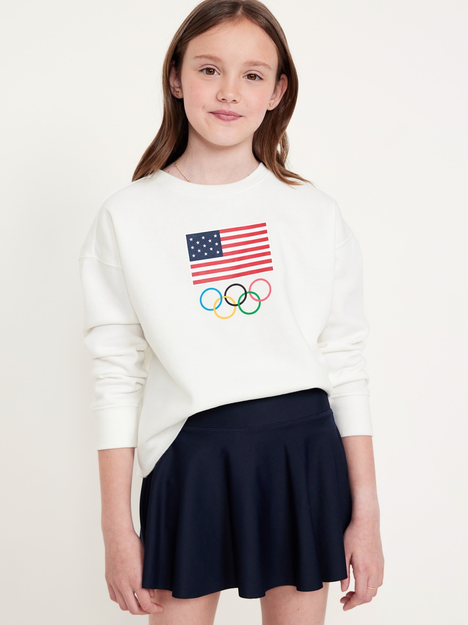 Team USA Graphic Crew-Neck Sweatshirt for Girls