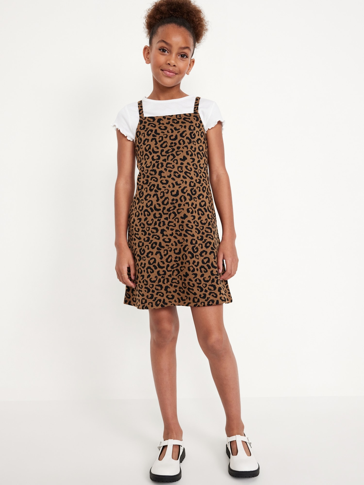 Sleeveless Fit and Flare Dress and T-Shirt Set for Girls