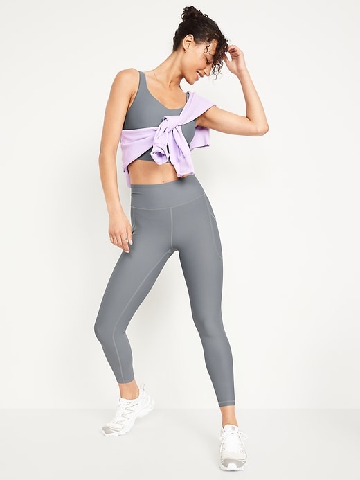 Image number 3 showing, High-Waisted PowerSoft Ribbed Leggings