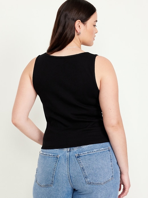 Image number 6 showing, Cinched Rib-Knit Crop Tank Top