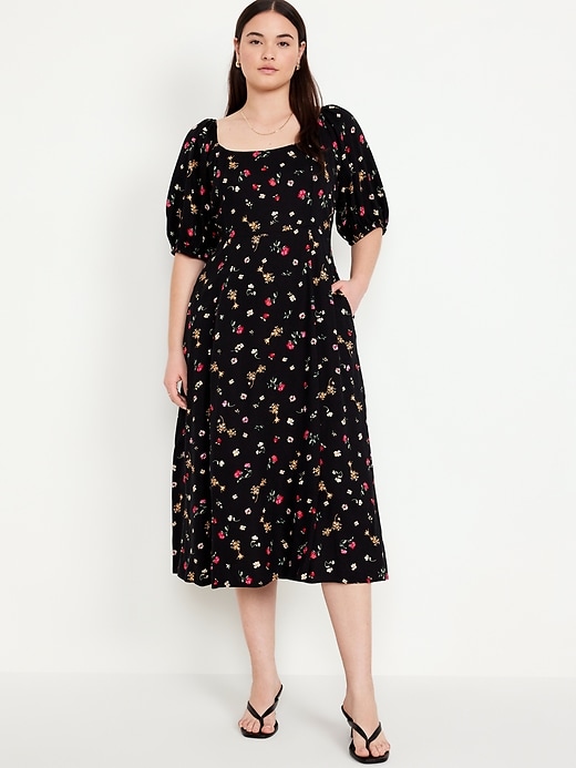 Image number 5 showing, Fit & Flare Crepe Midi Dress