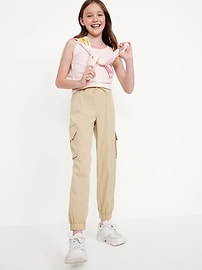 View large product image 3 of 4. High-Waisted StretchTech Cargo Jogger Pants for Girls