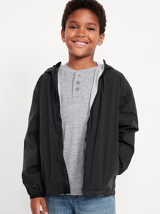 View large product image 1 of 4. Hooded Zip-Front Water-Resistant Jacket for Boys