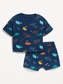 View large product image 4 of 4. Printed Thermal-Knit Pocket T-Shirt and Shorts Set for Baby