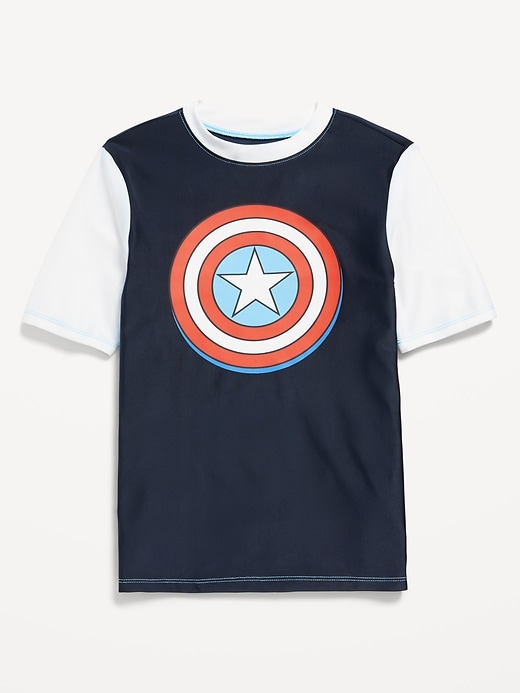 View large product image 1 of 2. Licensed Short-Sleeve Rashguard Swim Top for Boys