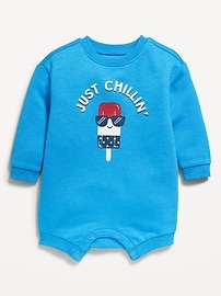 View large product image 3 of 3. Unisex Long-Sleeve Graphic Sweatshirt Romper for Baby