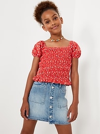 View large product image 3 of 4. High-Waisted Jean Skirt for Girls
