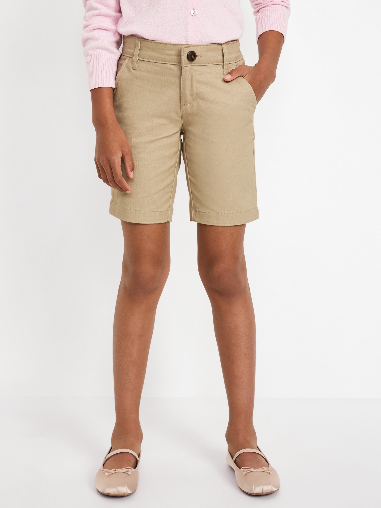 School Uniform Twill Bermuda Shorts for Girls Hot Deal