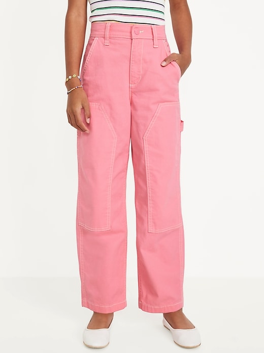 View large product image 1 of 5. Loose High-Waisted Carpenter Pants for Girls