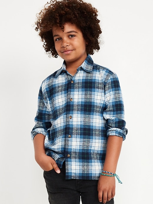 View large product image 1 of 3. Long-Sleeve Flannel Pocket Shirt for Boys