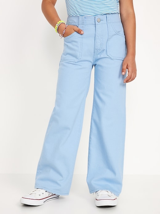 View large product image 1 of 4. High-Waisted Baggy Wide-Leg Jeans for Girls
