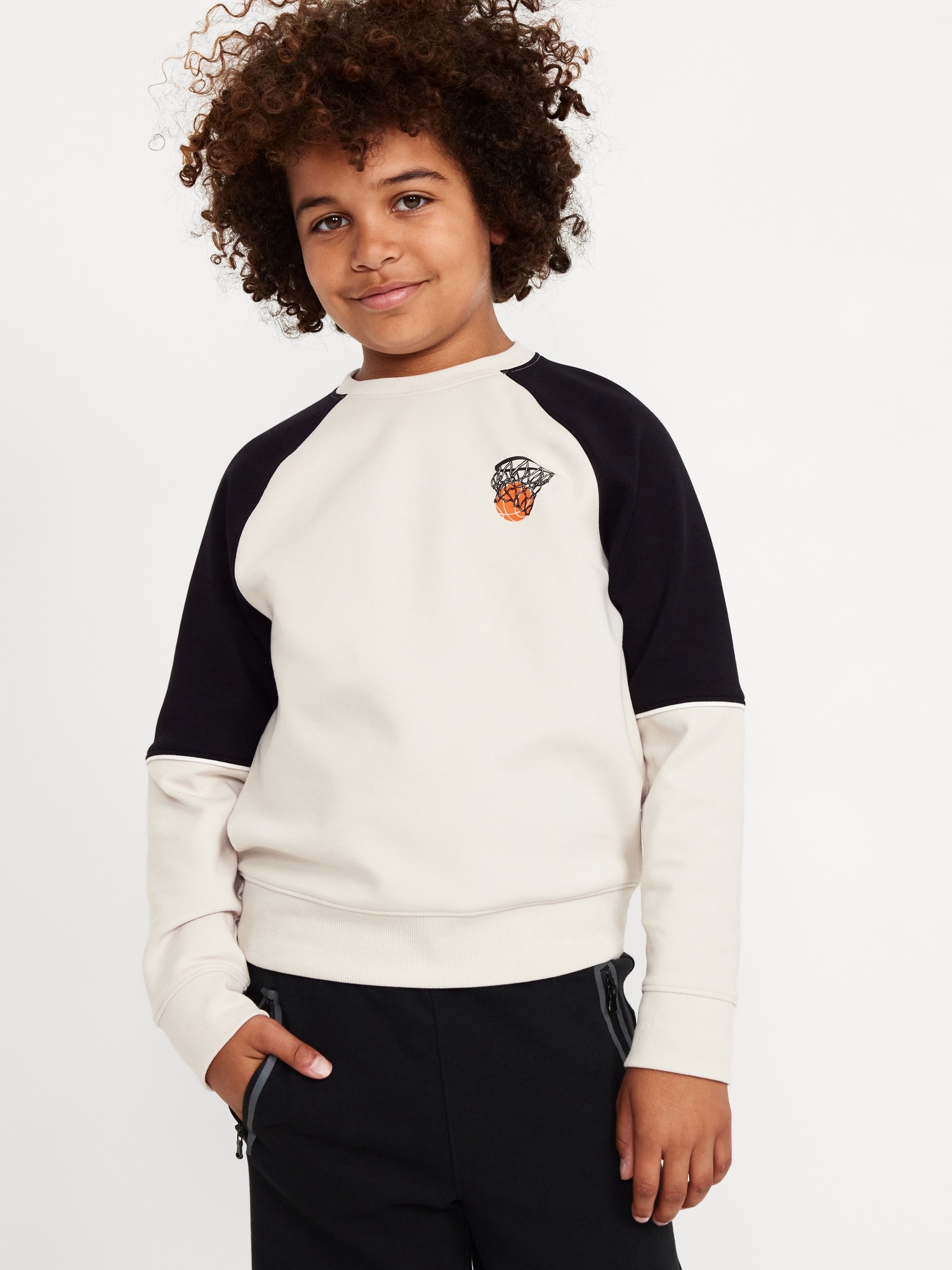 Dynamic Fleece Color Block Graphic Sweatshirt for Boys