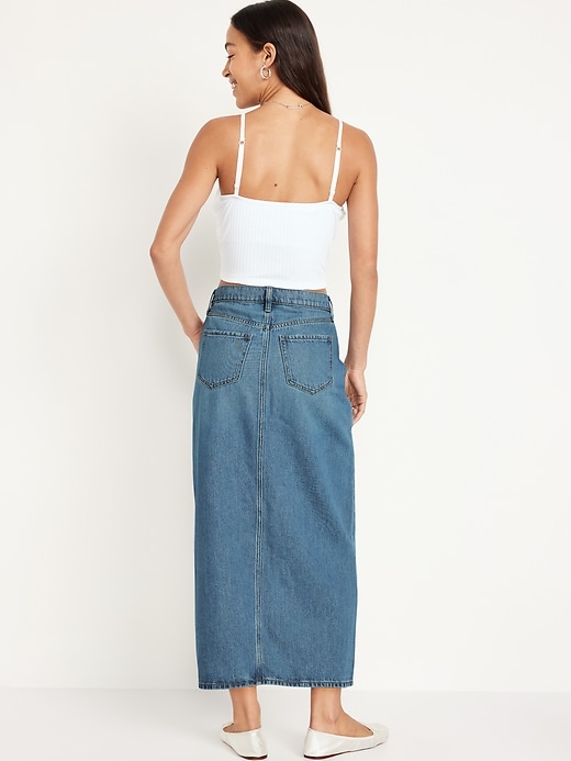 Image number 3 showing, Mid-Rise Jean Maxi Skirt