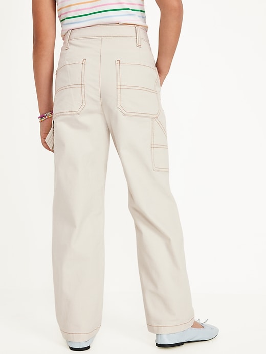 View large product image 2 of 5. Loose High-Waisted Carpenter Pants for Girls