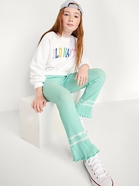 View large product image 3 of 5. High-Waisted Full-Length Flared Leggings for Girls