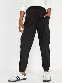 Image number 1 showing, High-Waisted StretchTech Cargo Jogger Pants for Girls