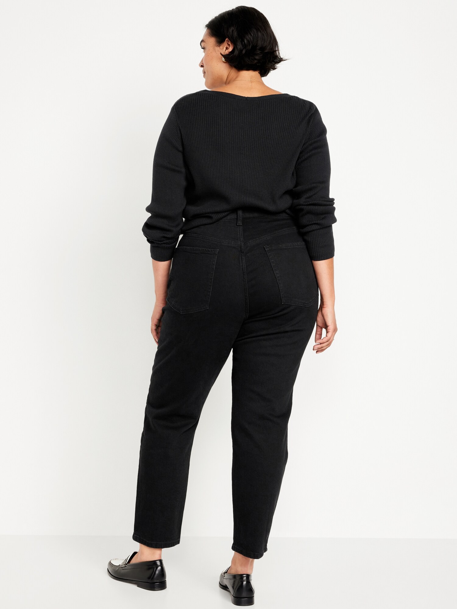 Женские джинсы Old Navy High-Waisted OG Straight Ankle, цвет: Чёрный, вариант 1 — фото 6