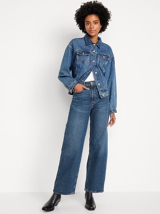Image number 1 showing, Extra High-Waisted Wide-Leg Jeans