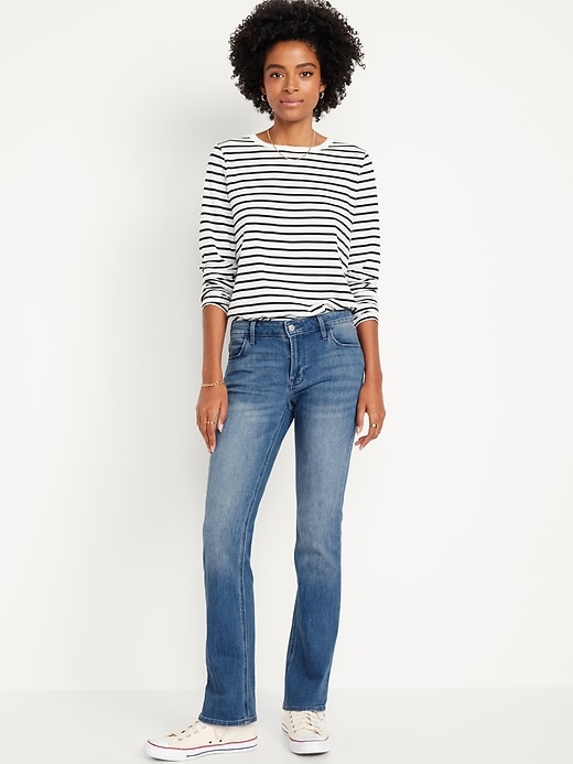 Image number 1 showing, Mid-Rise Wow Boot-Cut Jeans