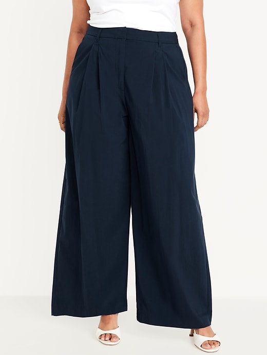 Image number 7 showing, Extra High-Waisted Poplin Super Wide-Leg Taylor Pants
