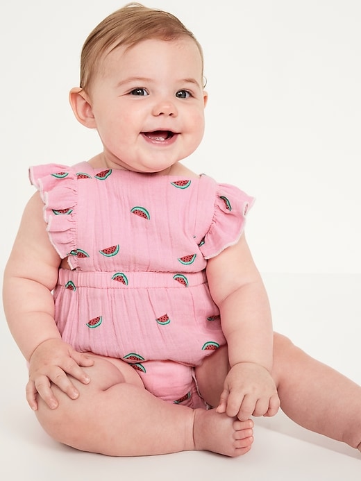 View large product image 1 of 3. Ruffled One-Piece Romper for Baby